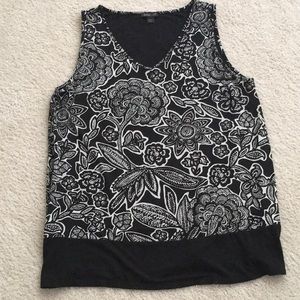 J.JILL- Black and Cream Sleeveless Top